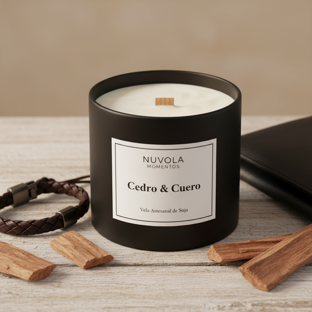 Vela Artesanal Cedro & Cuero o Black Coffe – Lata Negra Día del Padre
