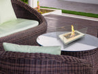Tabletop ethanol fireplace in white metal