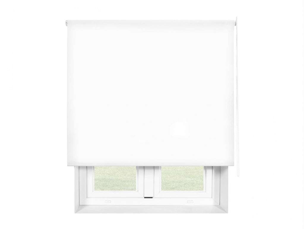 Estor enrollable translúcido 140x250 blanco óptico para sala