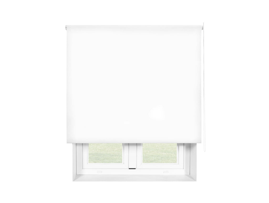 Estor enrollable translúcido 140x250 blanco óptico para sala
