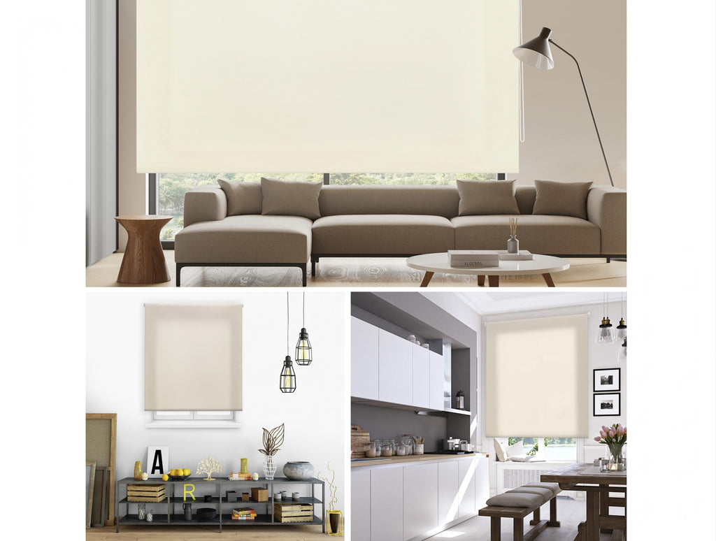 Estor enrollable beige 180x250 poliéster translúcido