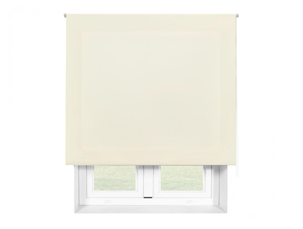 Estor enrollable beige poliéster translúcido para sala