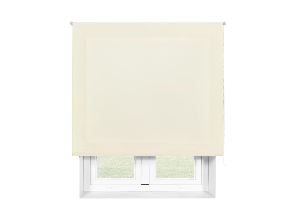 Estor enrollable beige poliéster translúcido para sala