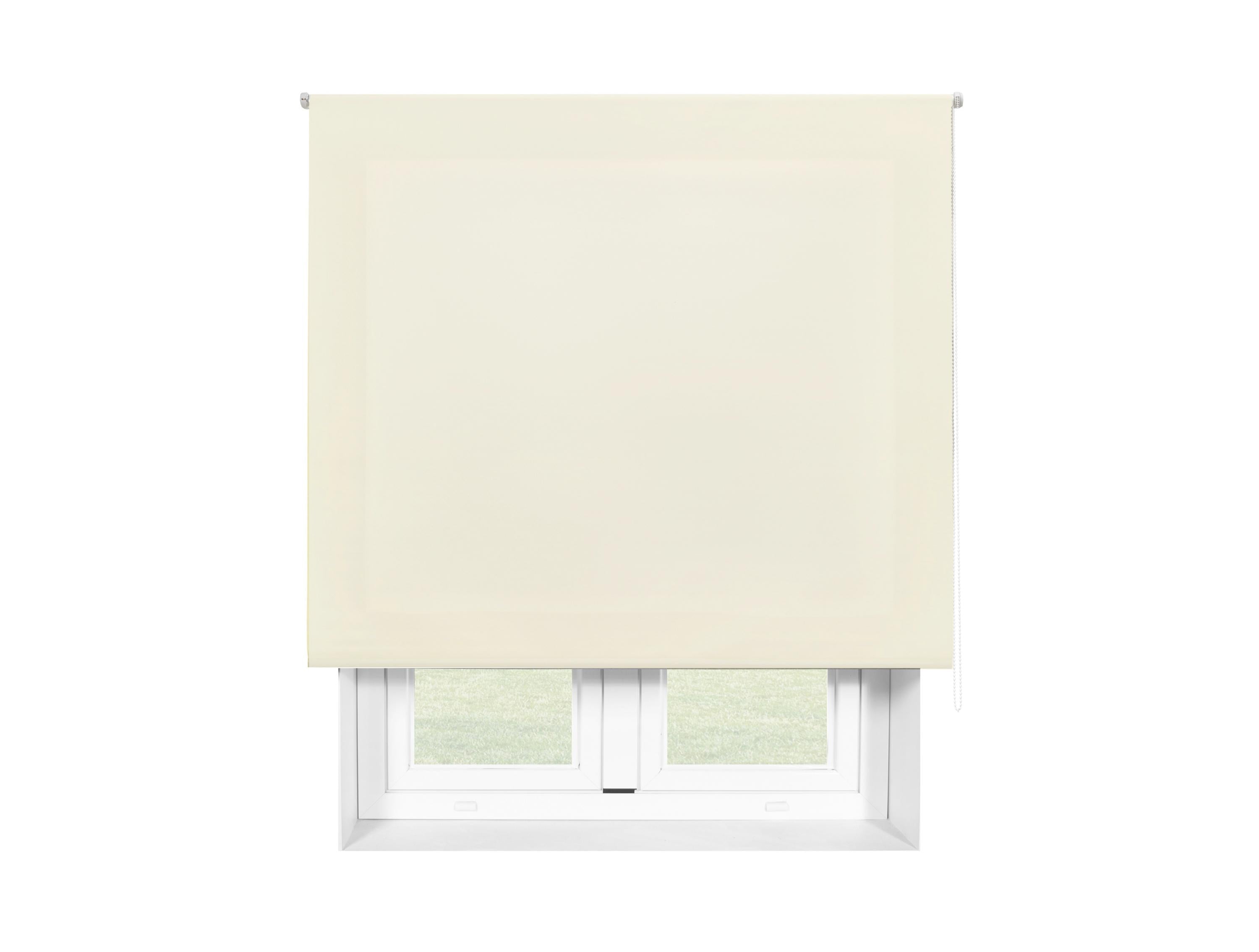 Estor enrollable beige poliéster translúcido para sala