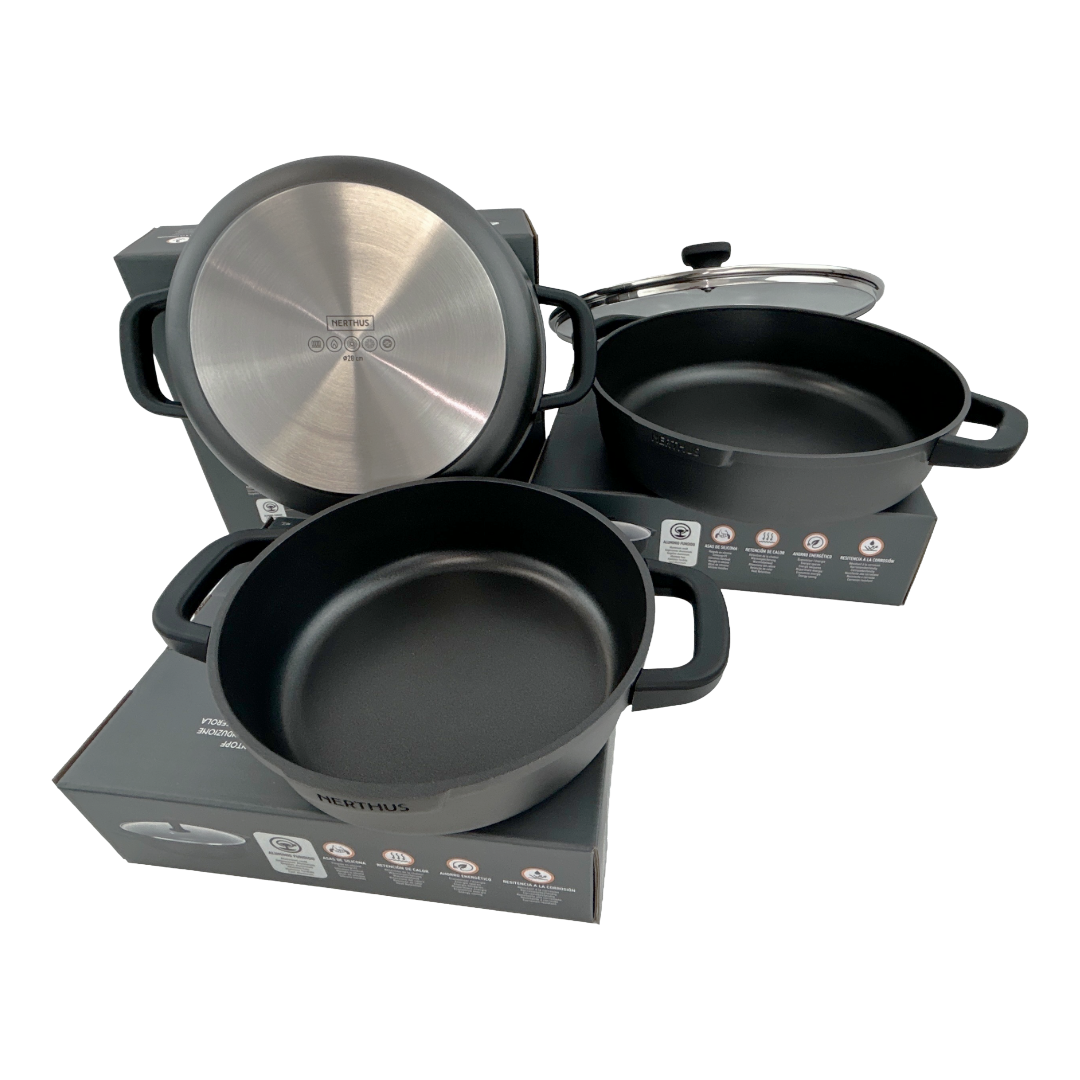 Low Casserole with Glass Lid – Quantanium by PPG Titanium Reinforced Non-Stick