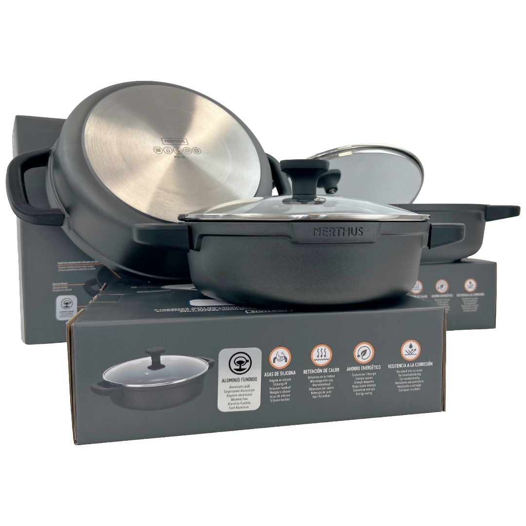 Low Casserole with Glass Lid – Quantanium by PPG Titanium Reinforced Non-Stick