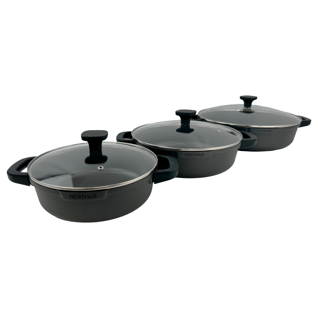 Low Casserole with Glass Lid – Quantanium by PPG Titanium Reinforced Non-Stick