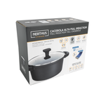 Cacerola Alta Con Tapa de Cristal – Antiadherente Quantanium de PPG Reforzada Con Titanio