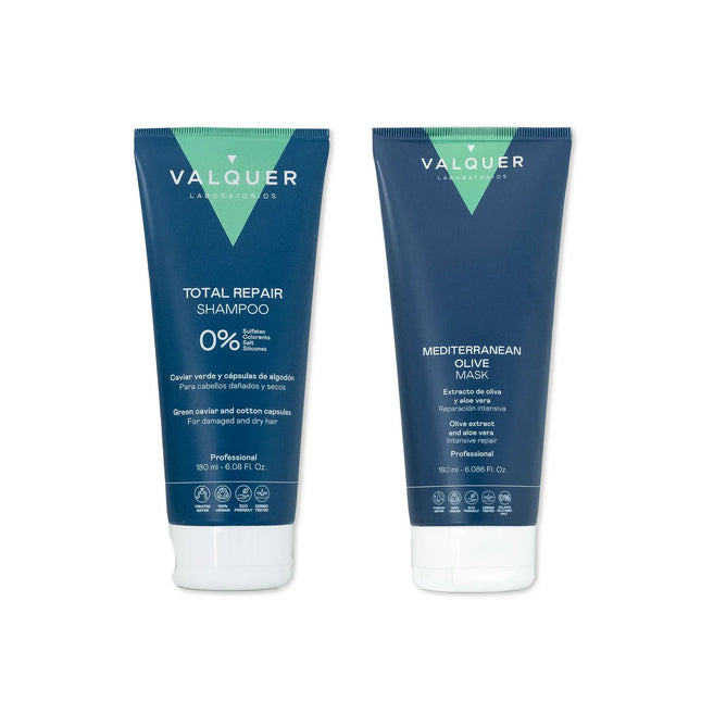 Pack champú y mascarilla capilar de oliva reparación total