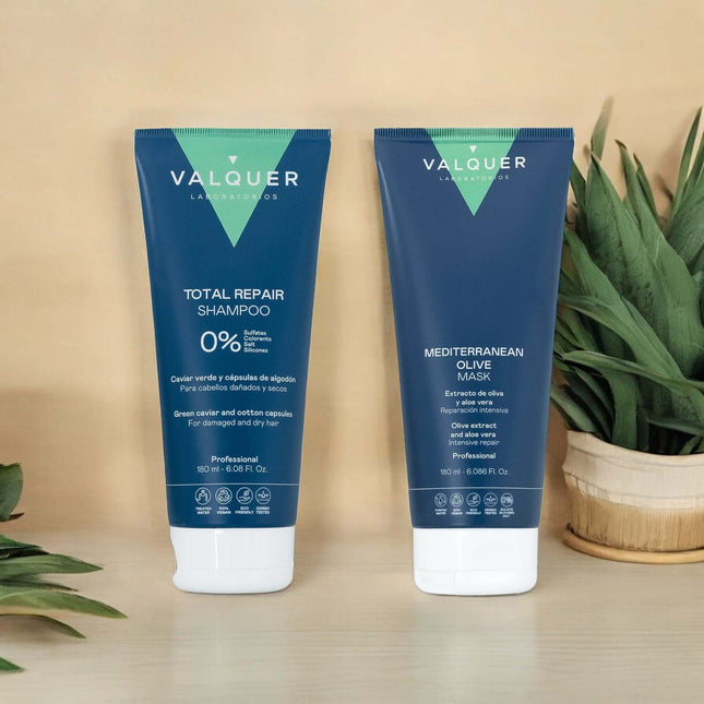 Pack champú y mascarilla capilar de oliva reparación total