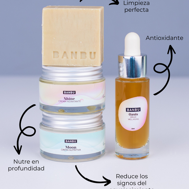 Pack rutina facial completa eco para piel seca hidratante