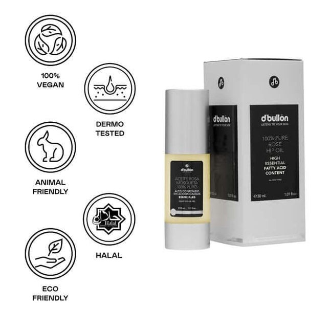 Aceite de rosa mosqueta puro 30 ml para piel radiante