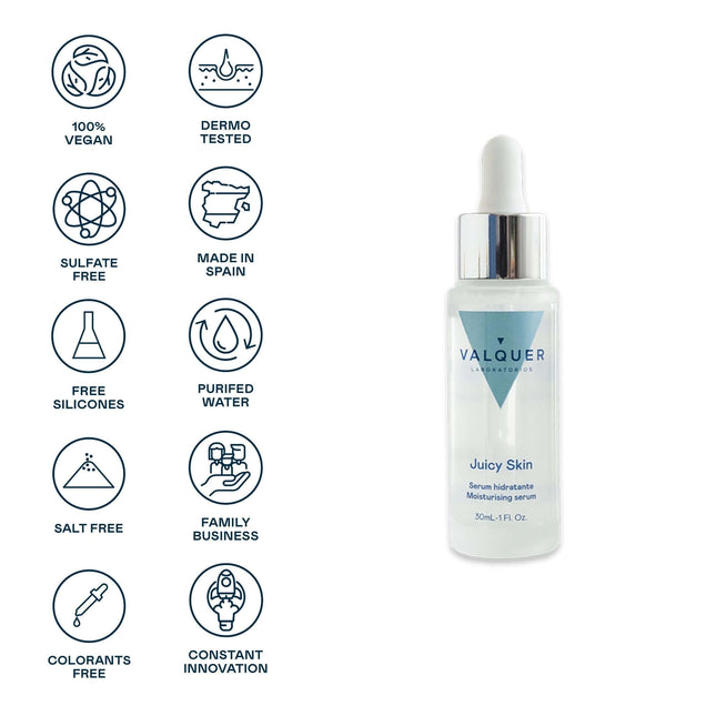 Sérum facial hidratante con ácido hialurónico 72h.