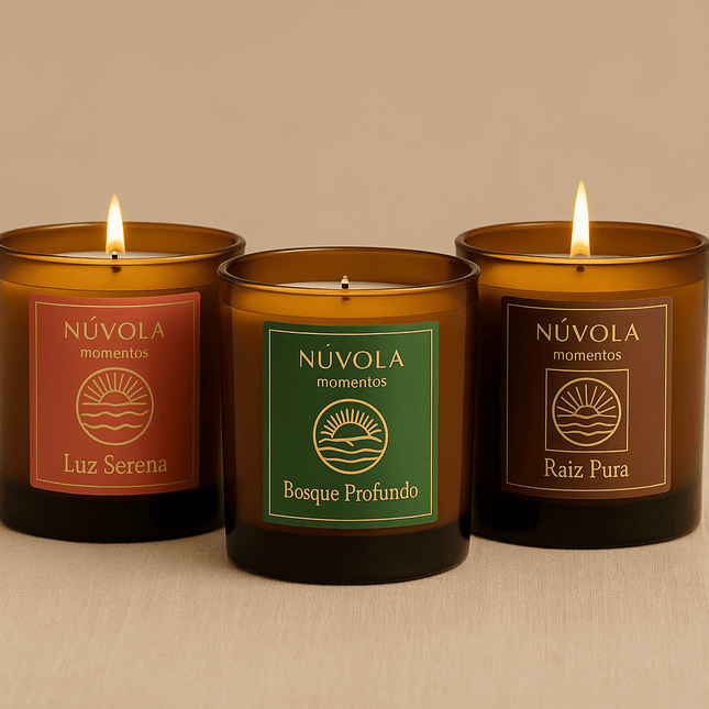 Set de tres velas de aromaterapia para energía y calma