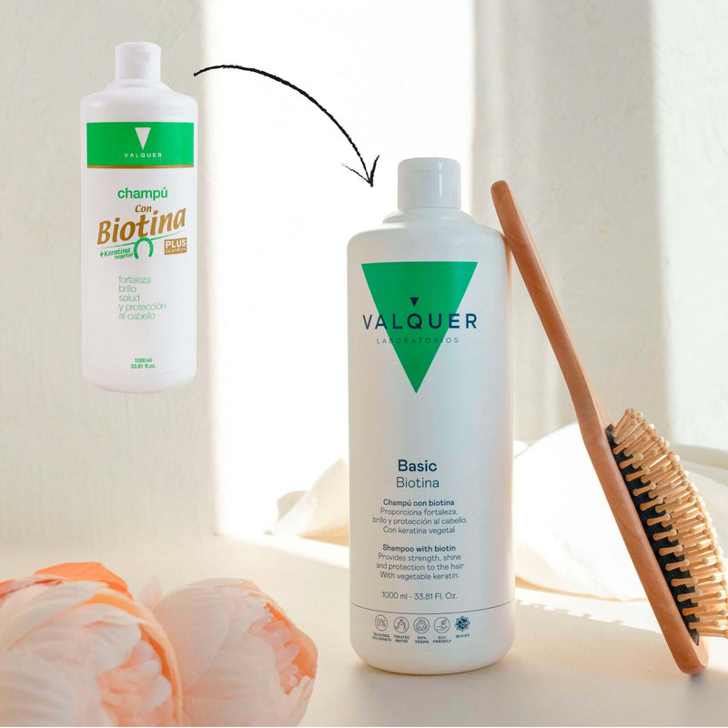 Champú biotina keratina para cabello fuerte y revitalizante