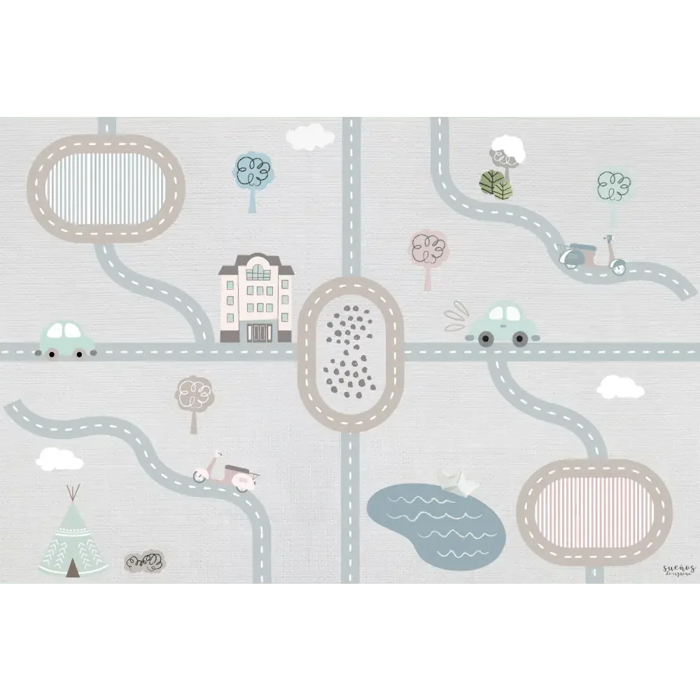 Alfombra vinílica infantil 120x160 cm | Diseño City