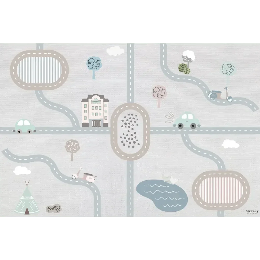 Children's vinyl rug 120x160 cm | City