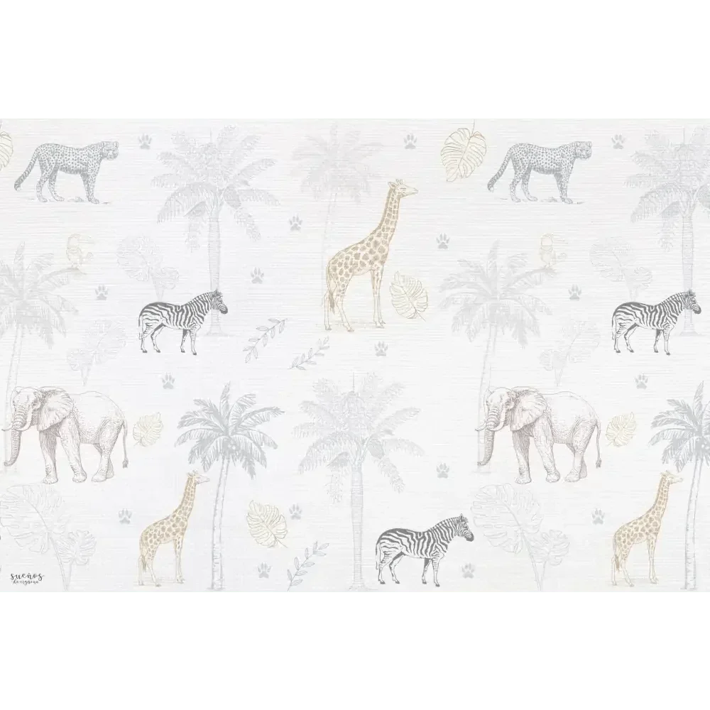Alfombra vinílica infantil 120x160 cm con diseño jungle