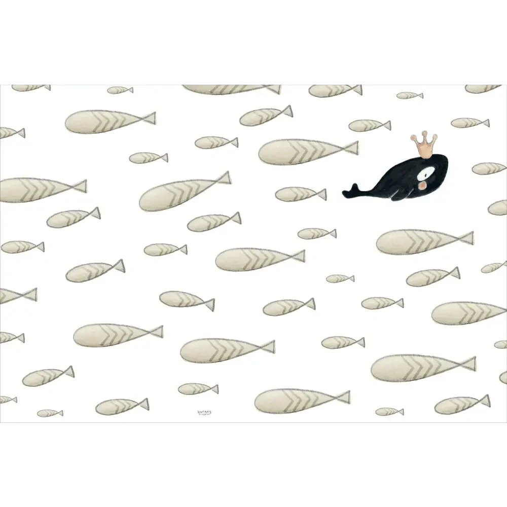 Alfombra vinílica para niños 120x160 cm | diseño ballena