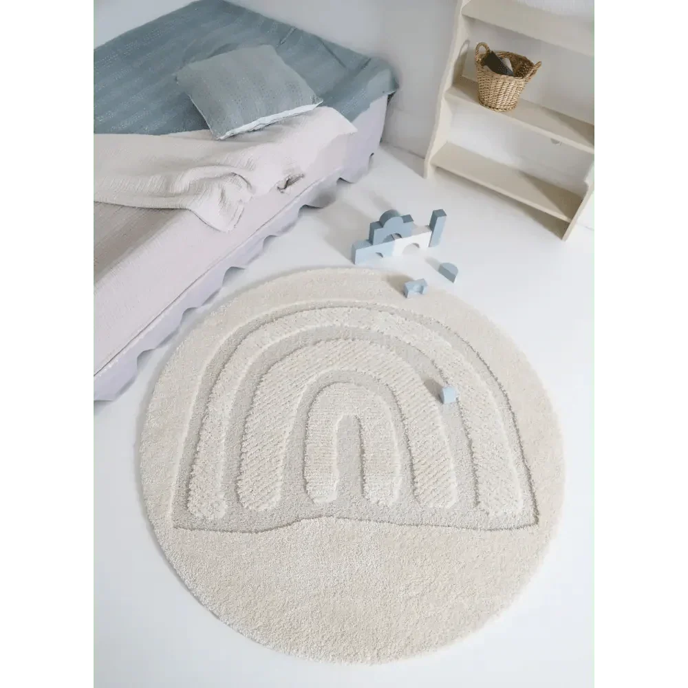 Alfombra infantil redonda diseño arco iris 120 cm | Para niños