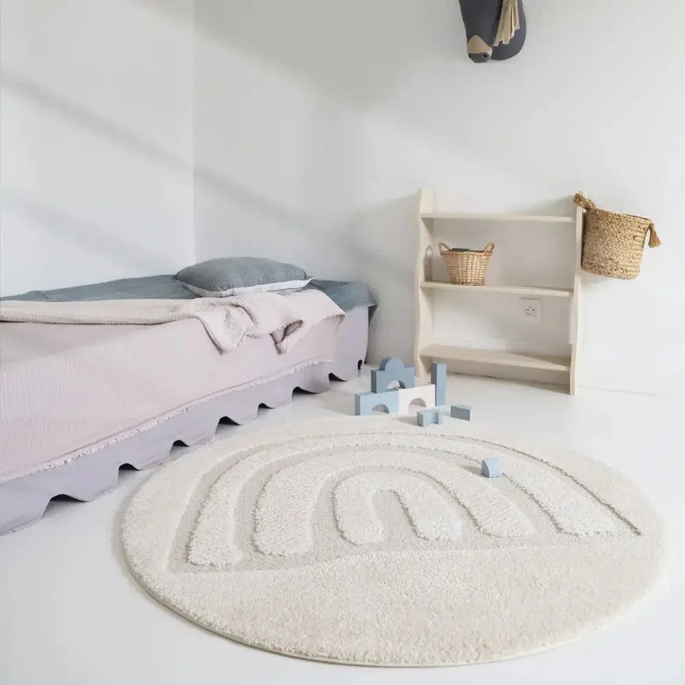 Alfombra infantil redonda diseño arco iris 120 cm | Para niños