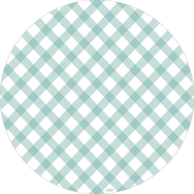 Alfombra Vinilica cuadros VICHY MENTA 95cm diametroHome & Garden > Decor > Rugs