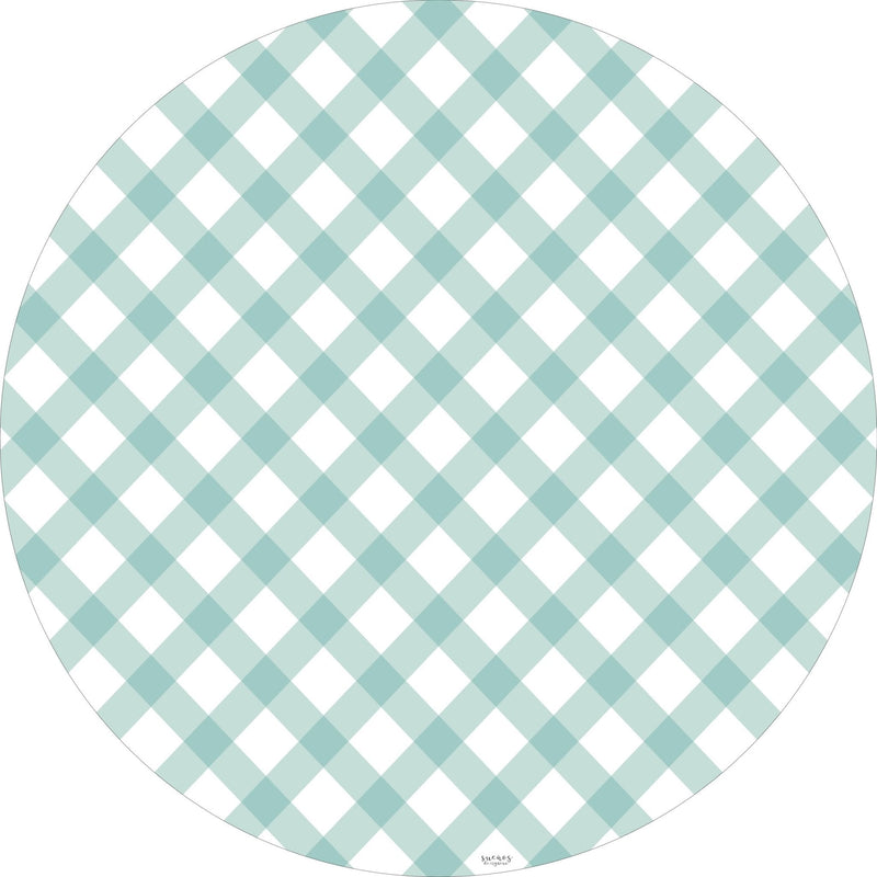 Alfombra Vinilica cuadros VICHY MENTA 95cm diametroHome & Garden > Decor > Rugs