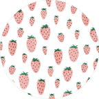 Alfombra vinílica fresas 95 cm diámetro | antideslizante
