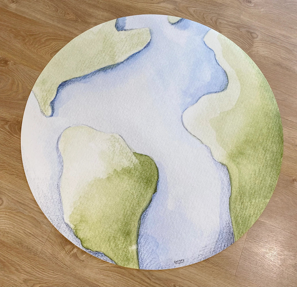 Alfombra vinílica planeta 95cm | resistente y lavable