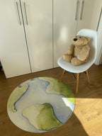 Planet vinyl rug, 95 cm | durable and washable