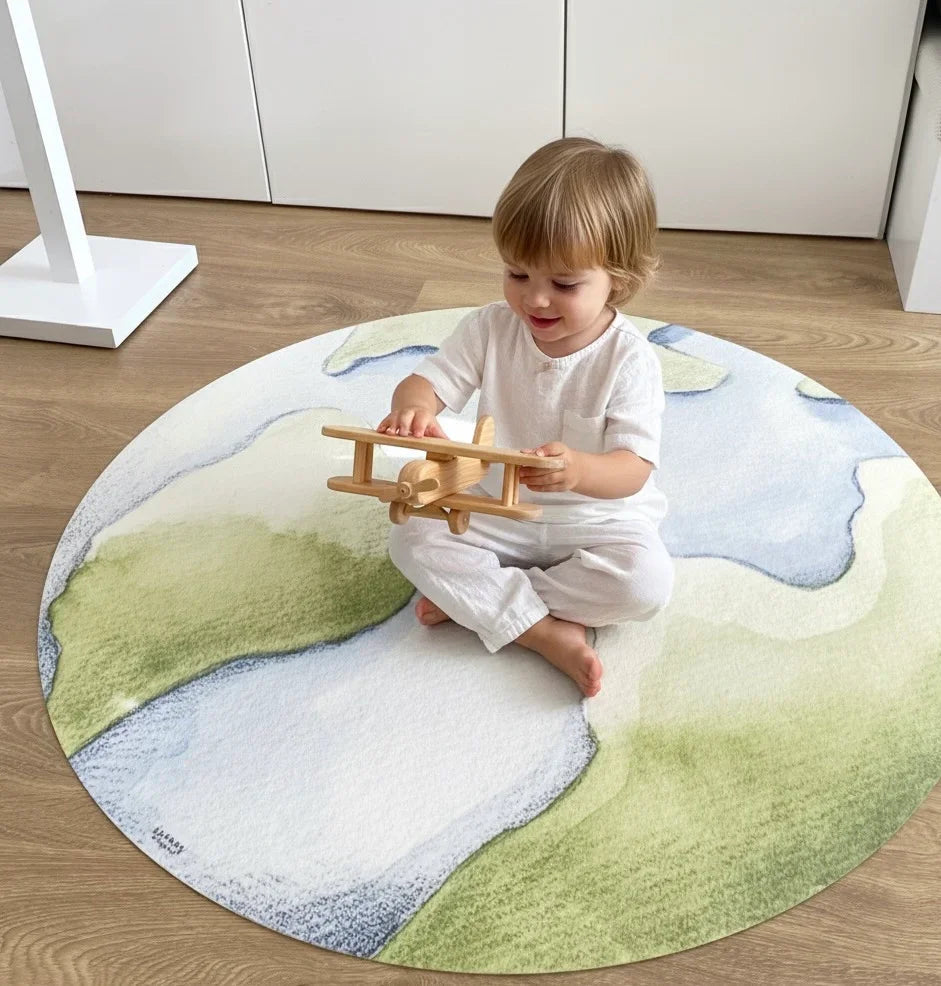Alfombra vinílica planeta 95cm | resistente y lavable