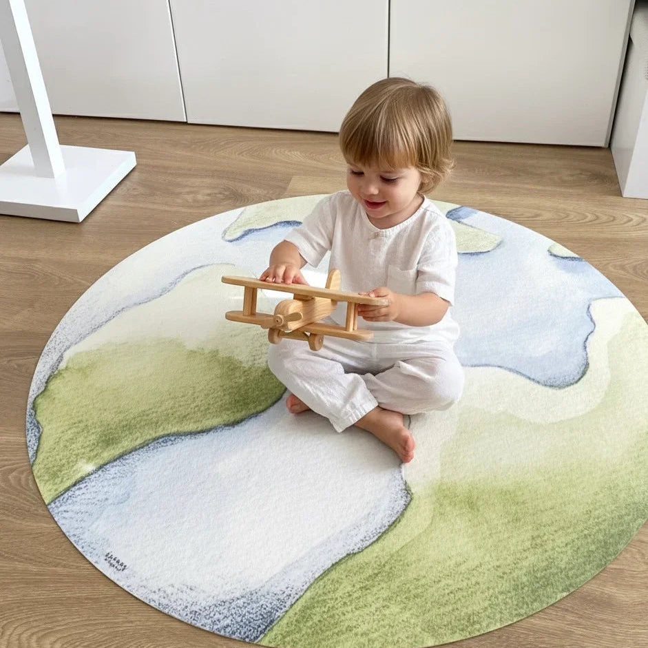 Alfombra vinílica planeta 95cm | resistente y lavable