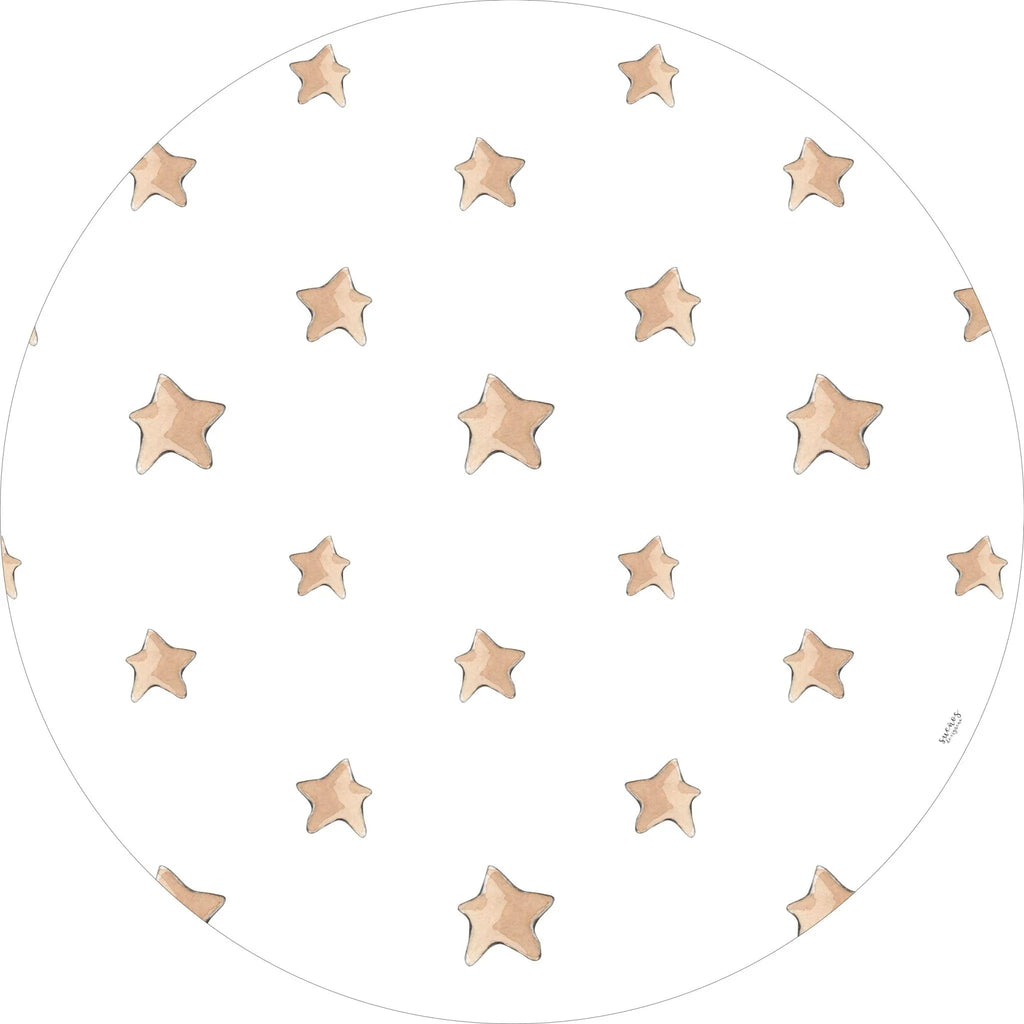 Stars vinyl rug, 95 cm diameter, non-slip