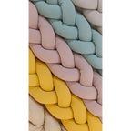 Cotton crib bumper braid, 210 cm, mint color