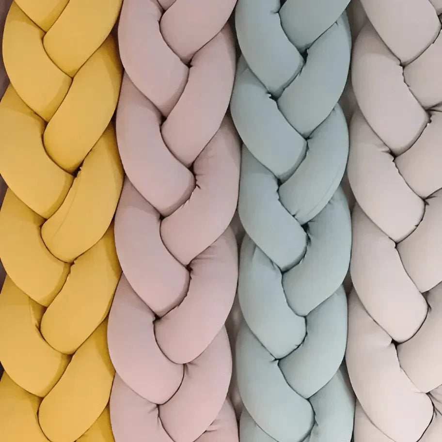 Cotton crib bumper braid, 210 cm, mint color