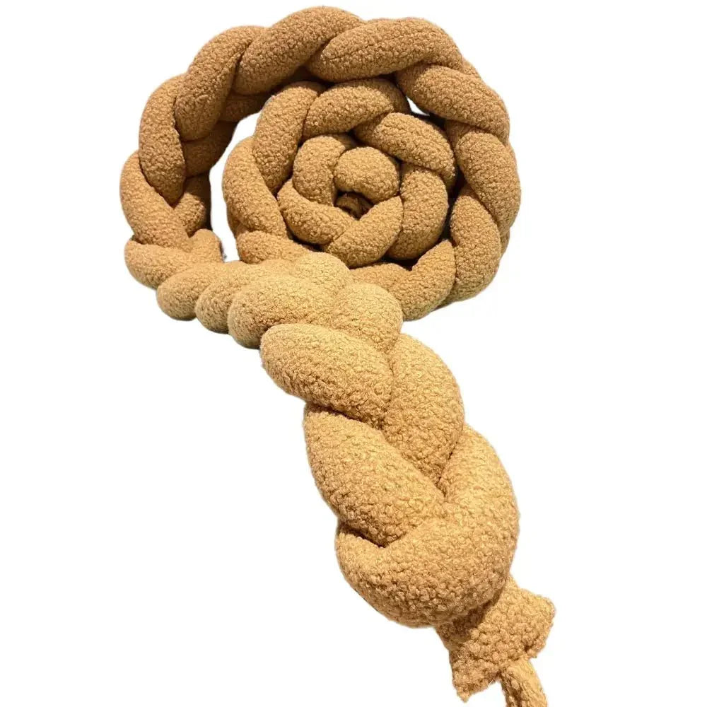 Trenza protector de cuna boucle 200cm toffee ideal para bebés