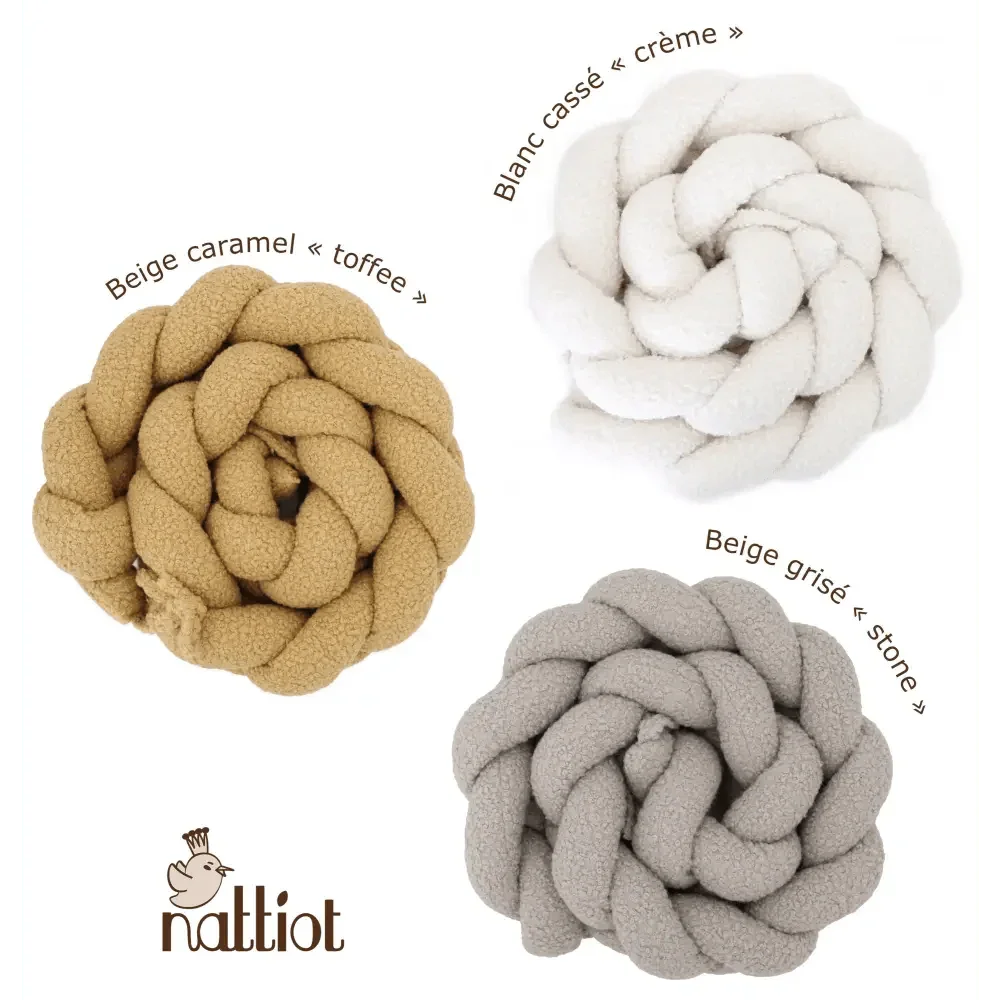 Trenza protector de cuna boucle 200cm toffee ideal para bebés