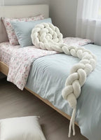 Trenza protectora de cuna y cama bouclé blanco 200cm