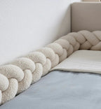 Trenza protectora de cuna y cama bouclé blanco 200cm