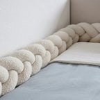 Trenza protectora de cuna y cama bouclé blanco 200cm