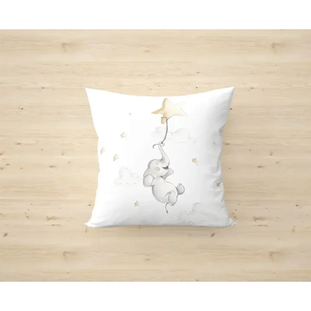 Happy Elephant Decorative Cushion 40x40 | Multicolor