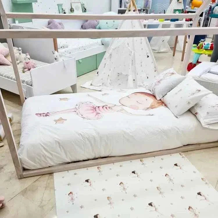 Reversible duvet cover for 110x160 crib in 100% cotton