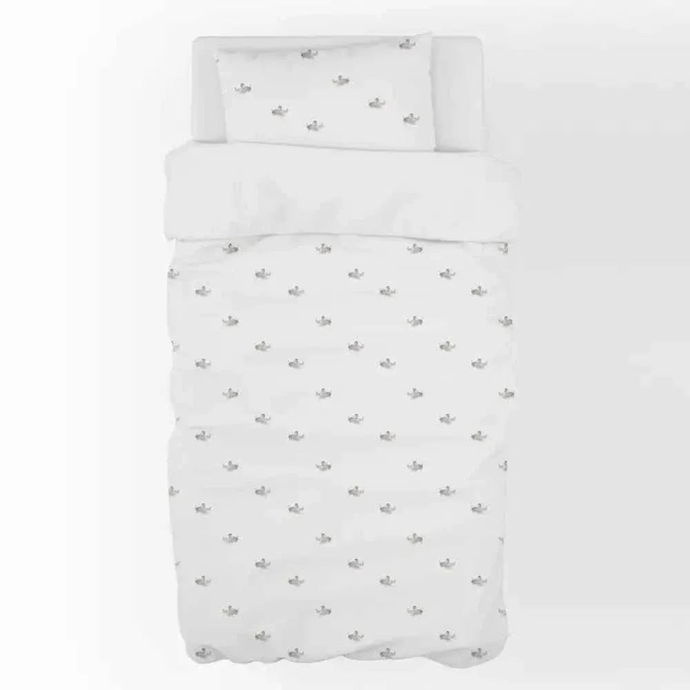 Funda nórdica reversible para cuna cuco aviador de 100% algodón