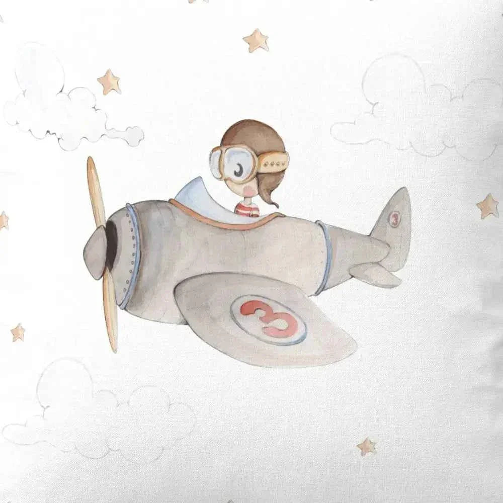 Reversible duvet cover for aviator crib made of 100% cotton