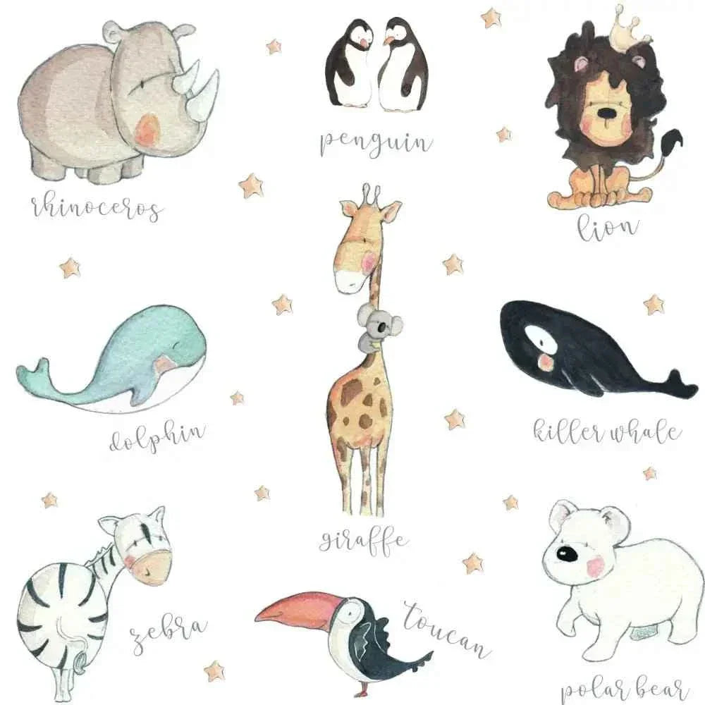 Papel pintado infantil con motivos de animales | Mágicos