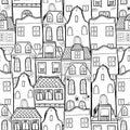 Papel pintado infantil con animales y casas | negro