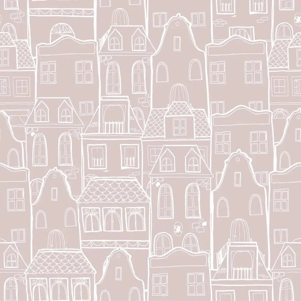 Papel pintado infantil para niños con diseños | Rosa empolvado