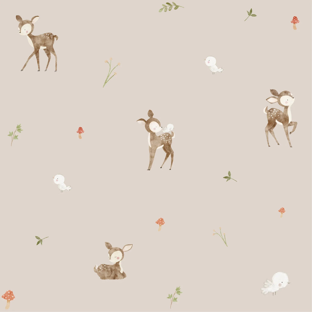 Deer Wallpaper with Vibrant Flowers | For Kids