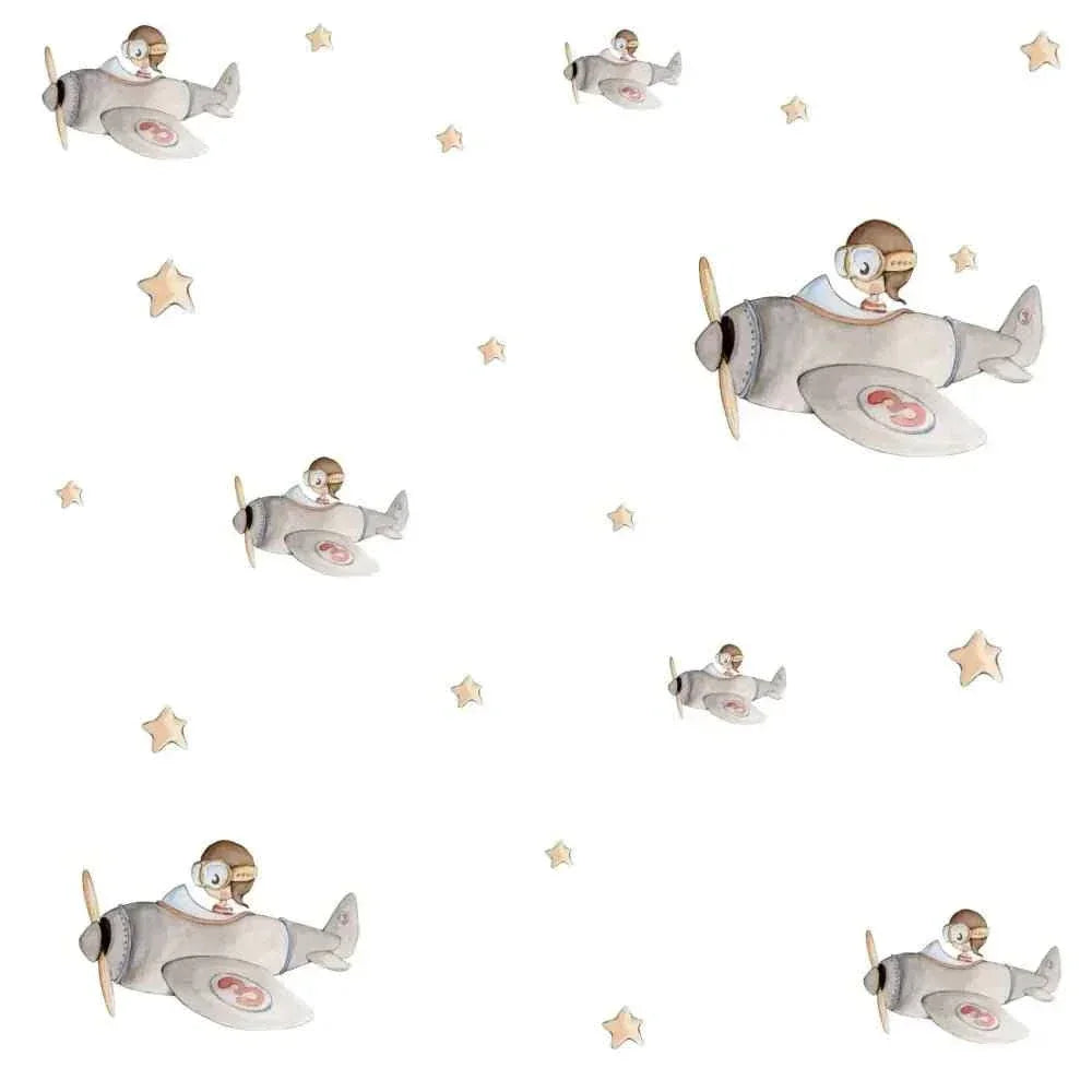 Stork Dreams Wallpaper | Animal Nursery Decor