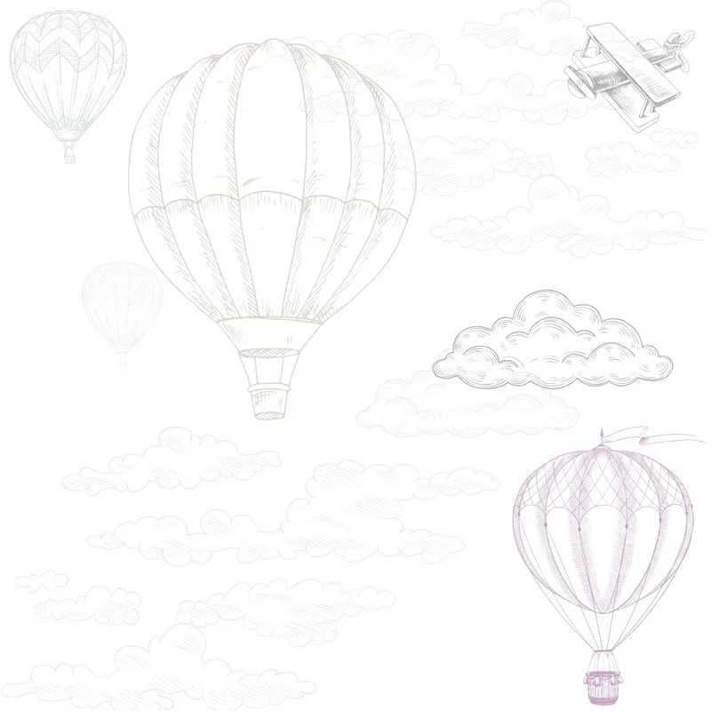 Papel Pintado Globos en el aire - Azul y RosaPapel PintadoHome & Garden > Decor > Wallpaper